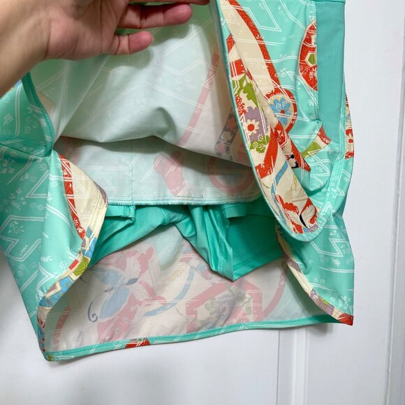 RLX Ralph Lauren Golf Skort Tulip Hem in Mint Green Multi Size M - Picture 8 of 11